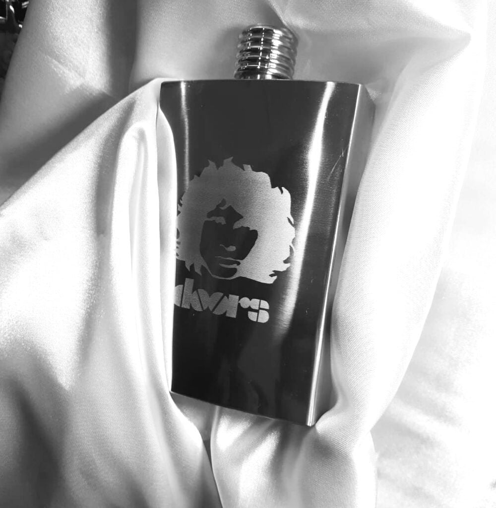 engraved flask